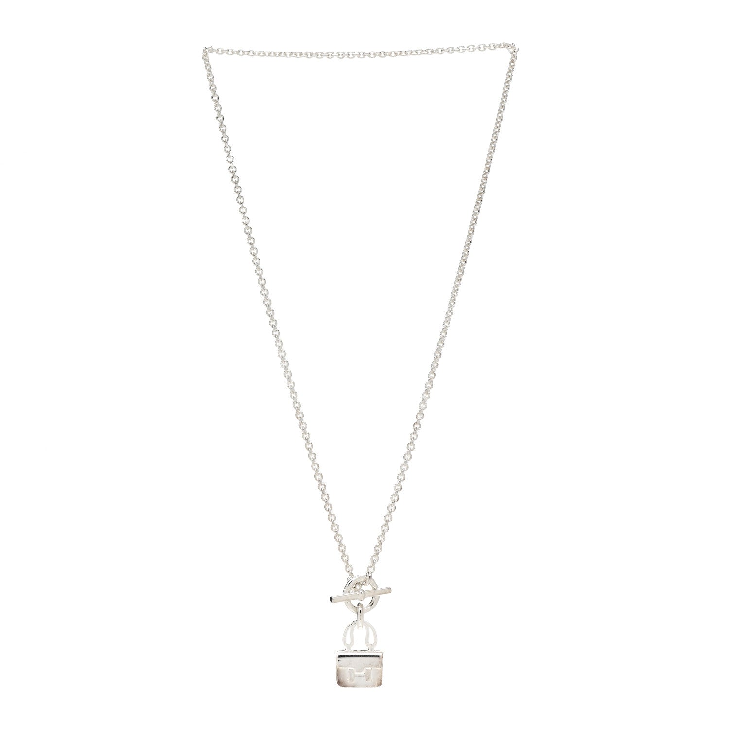 Hermes Sterling Silver Constance Amulettes Pendant Necklace 3 of 6