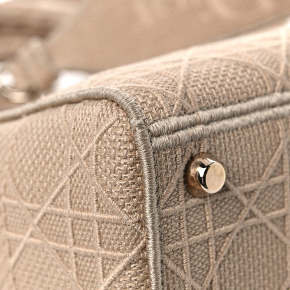 Christian Dior Canvas Embroidered Medium Lady D-Lite Beige 11 of 19