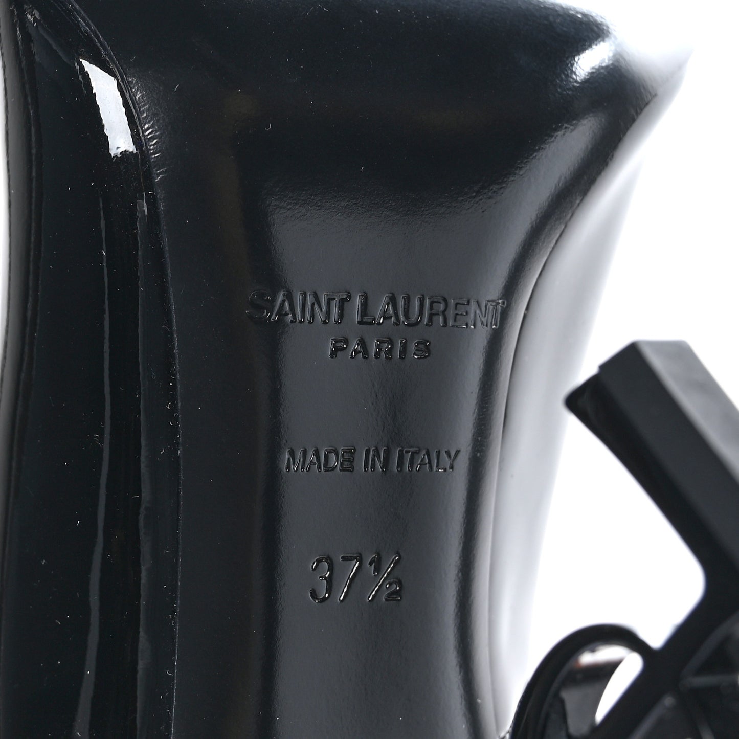 Patent Calfskin Opyum 110 Sandals 37.5 Black