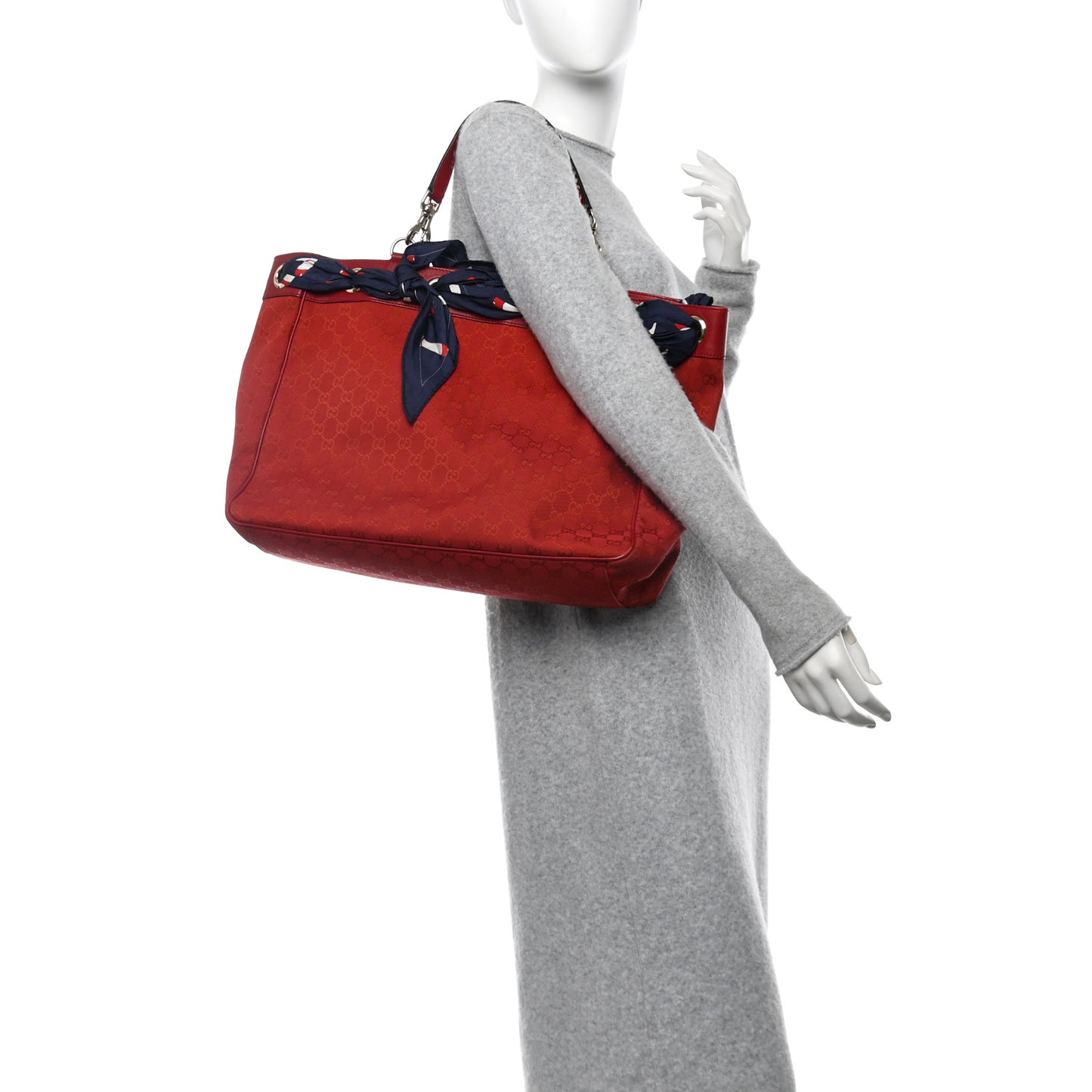 Monogram Large Positano Tote Red