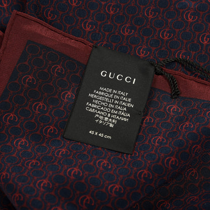 Gucci Silk GG Print Scarf Blue Red 2 of 3