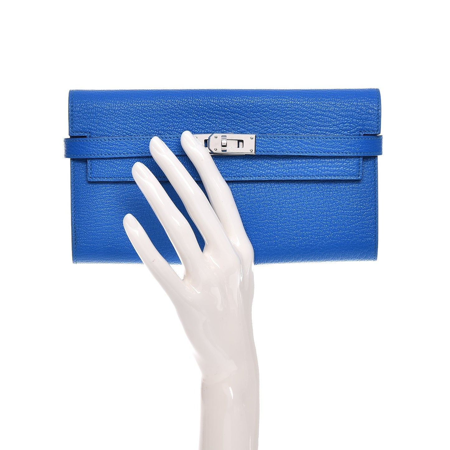 Chevre Mysore Kelly Longue Wallet Bleu Hydra