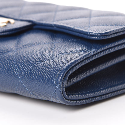 Chanel Caviar Quilted Classic Clutch With Chain Blue 11 of 11