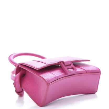 Balenciaga Grained Calfskin Tonal B Hourglass Top Handle Bag Mini Fuchsia 3 of 9