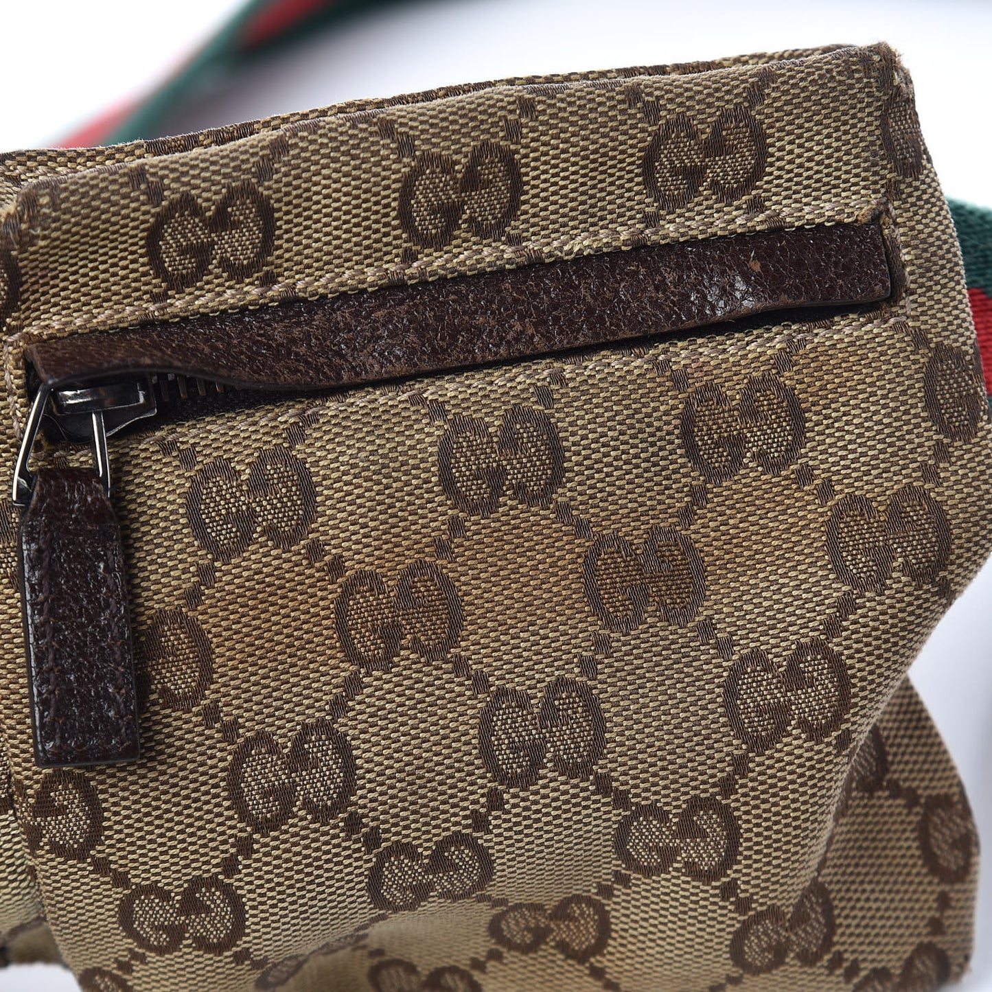 Monogram Web Belt Bag Dark Brown