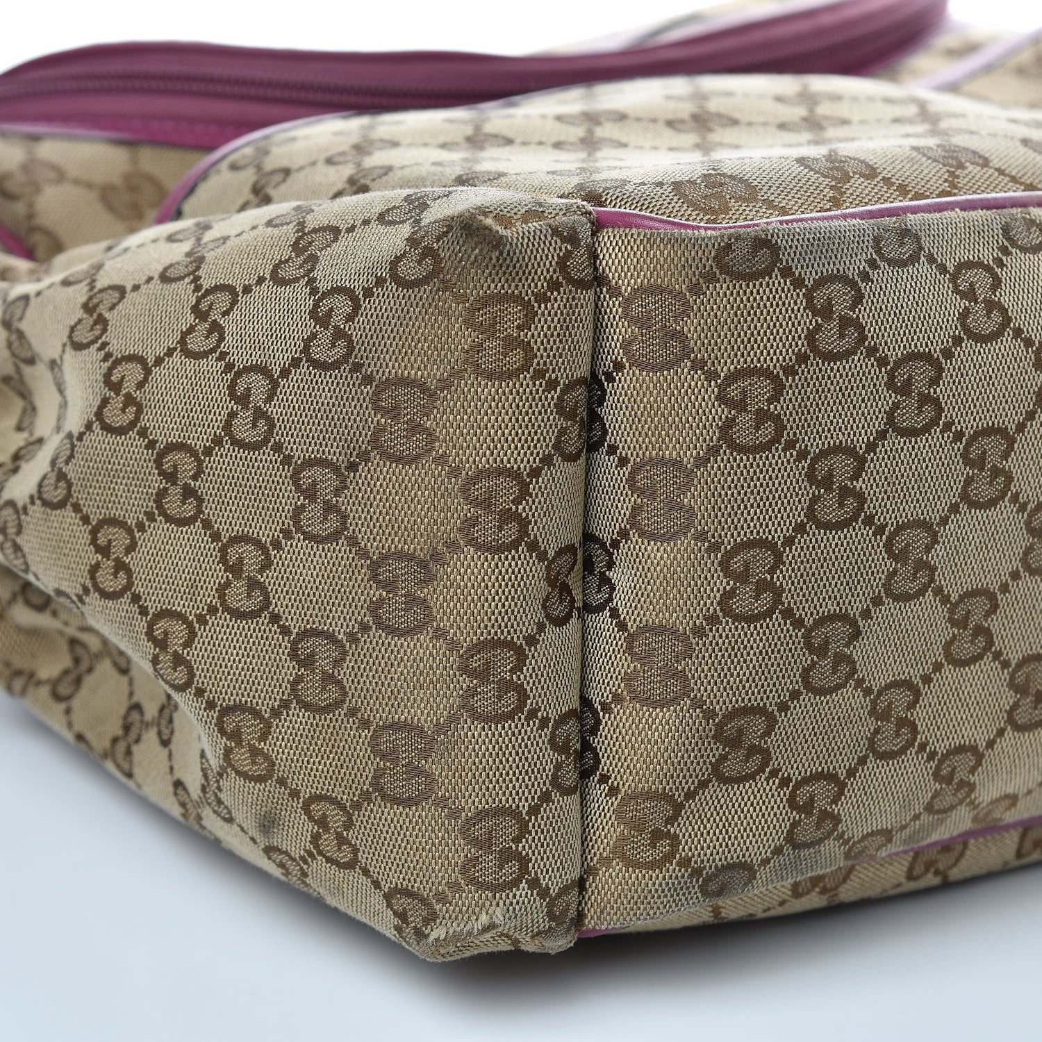 Gucci Monogram Margaux Calfskin Large Diaper Bag Beige Ebony Peonia Flower 10 of 17