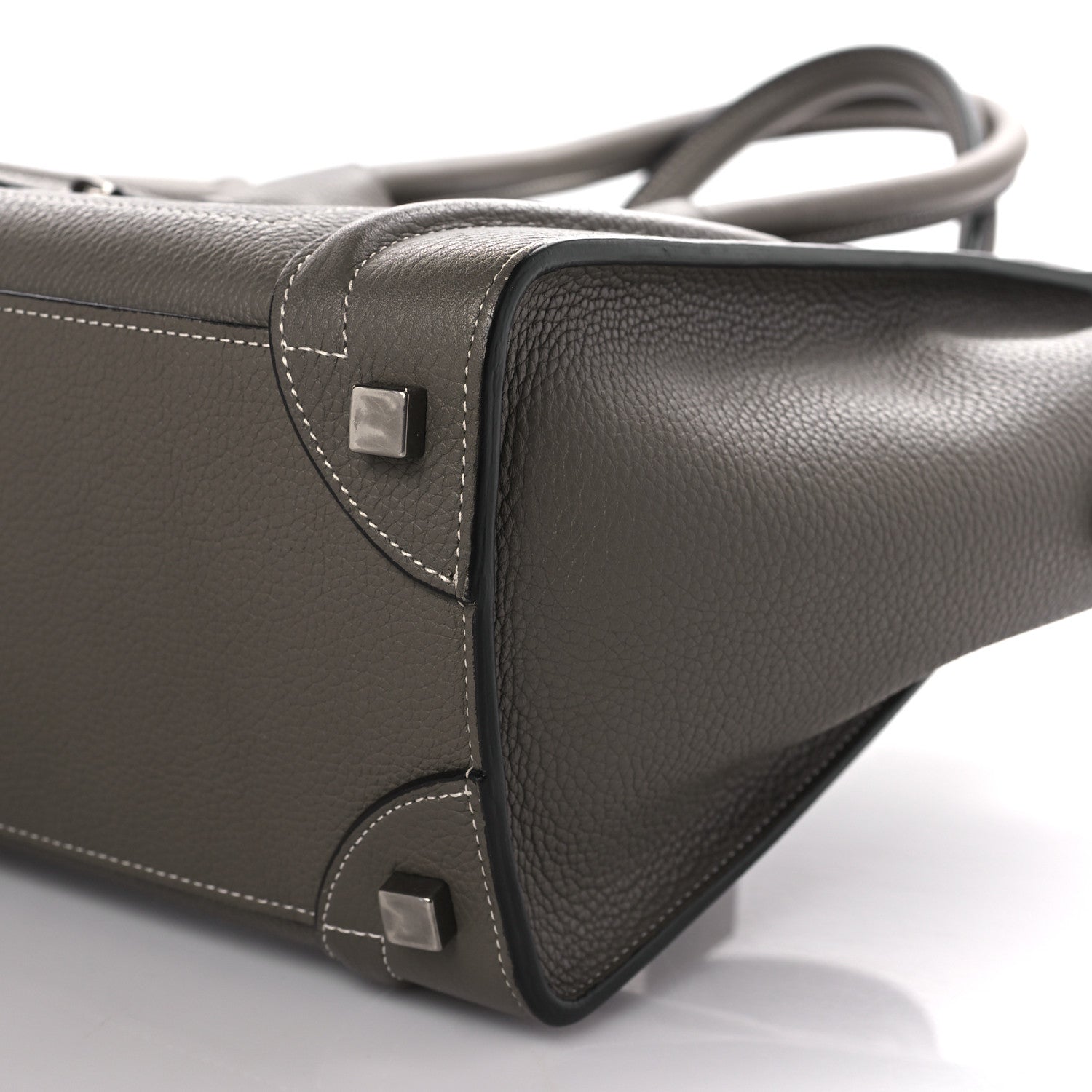 Celine Drummed Calfskin Micro Luggage Souris 9 of 10