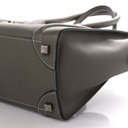 Celine Drummed Calfskin Micro Luggage Souris 9 of 10