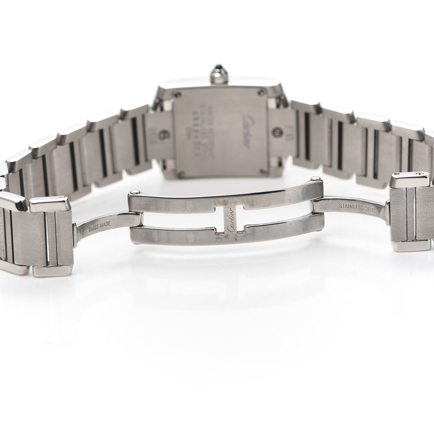 Stainless Steel 20mm Tank Francaise Quartz Watch Black