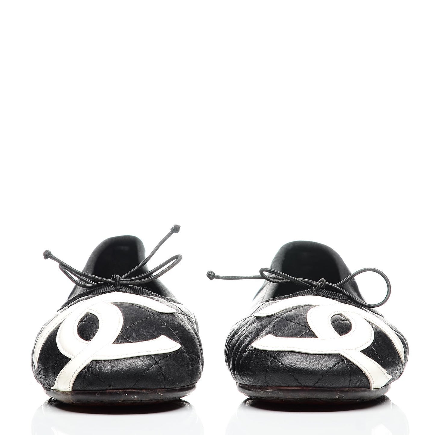 Lambskin Cambon Quilted Ballerina Flats 39 Black