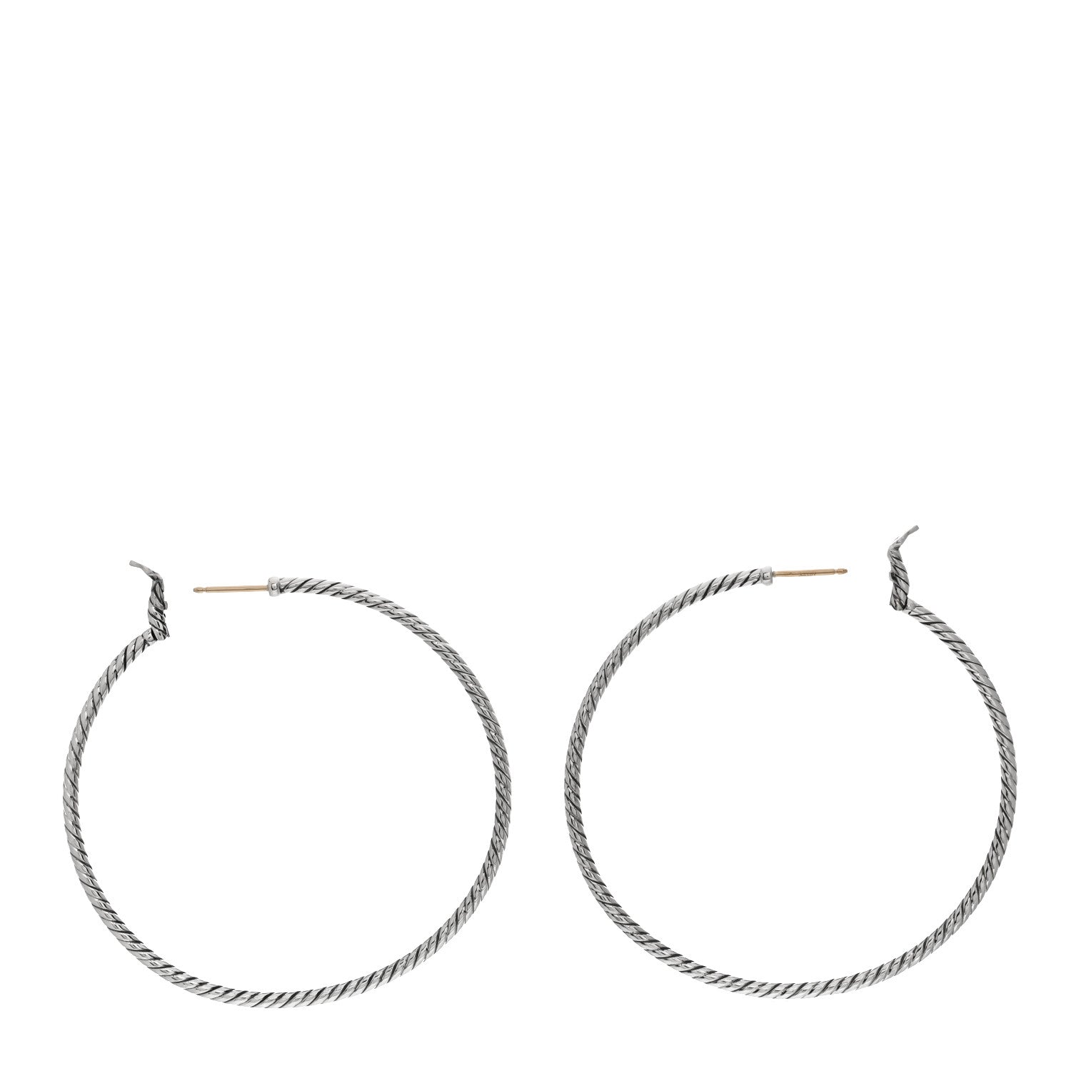 David Yurman Sterling Silver Extra Large Cable Classics Hoop Earrings 3 of 4