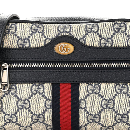 Gucci GG Supreme Monogram Textured Dollar Calfskin Web Mini Ophidia Shoulder Bag Beige Blue 8 of 10