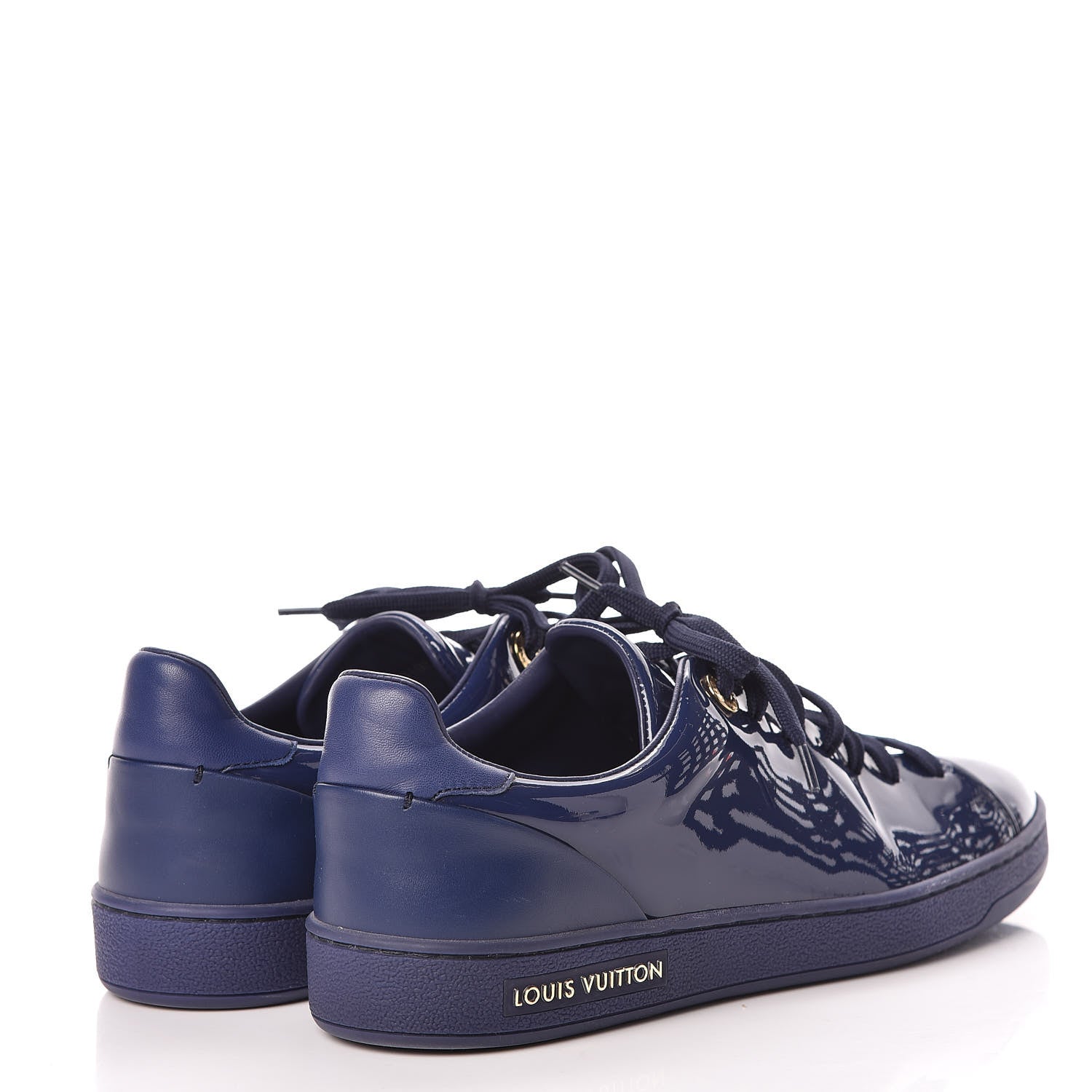 Louis Vuitton Patent Calfskin Frontrow Sneakers 36.5 Blue Nuit 4 of 7