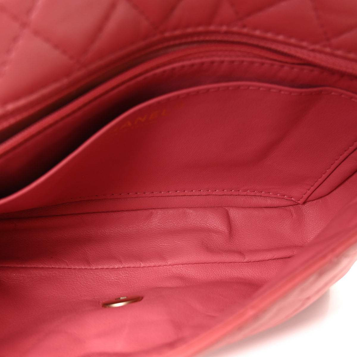 Metallic Lambskin Quilted Medium Precious Jewel Single Flap Pink