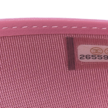 Chanel Lambskin Quilted Boy Yen Wallet Pink 8 of 9