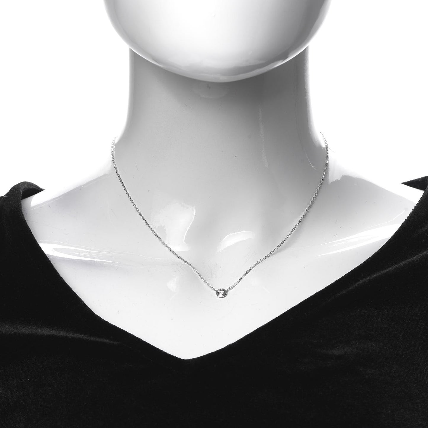 18K White Gold Diamond LM D'Amour Pendant Necklace