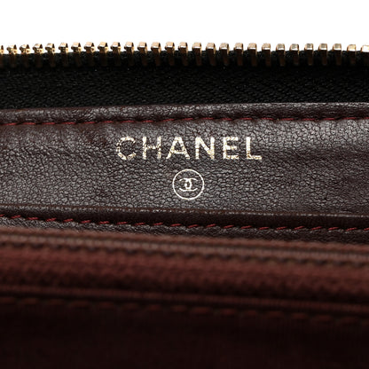 Chanel Lambskin Quilted Large Gusset Zip Around Wallet Black 7 of 8