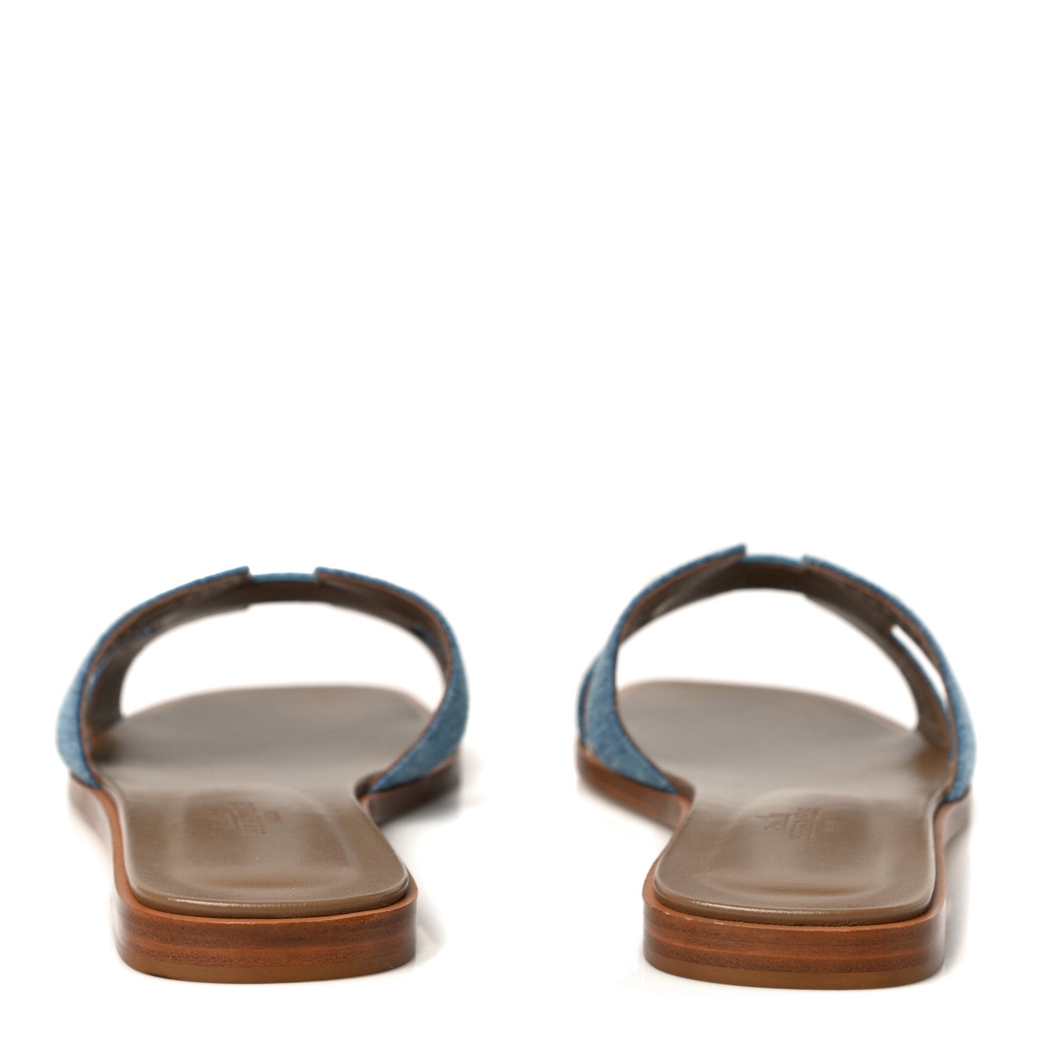 Hermes Denim Canvas Oran Sandals 37.5 Bleu Clair 6 of 10