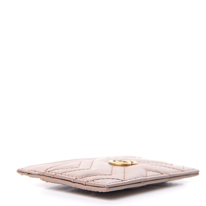 Gucci Calfskin Matelasse GG Marmont Card Holder Porcelain Rose 4 of 7