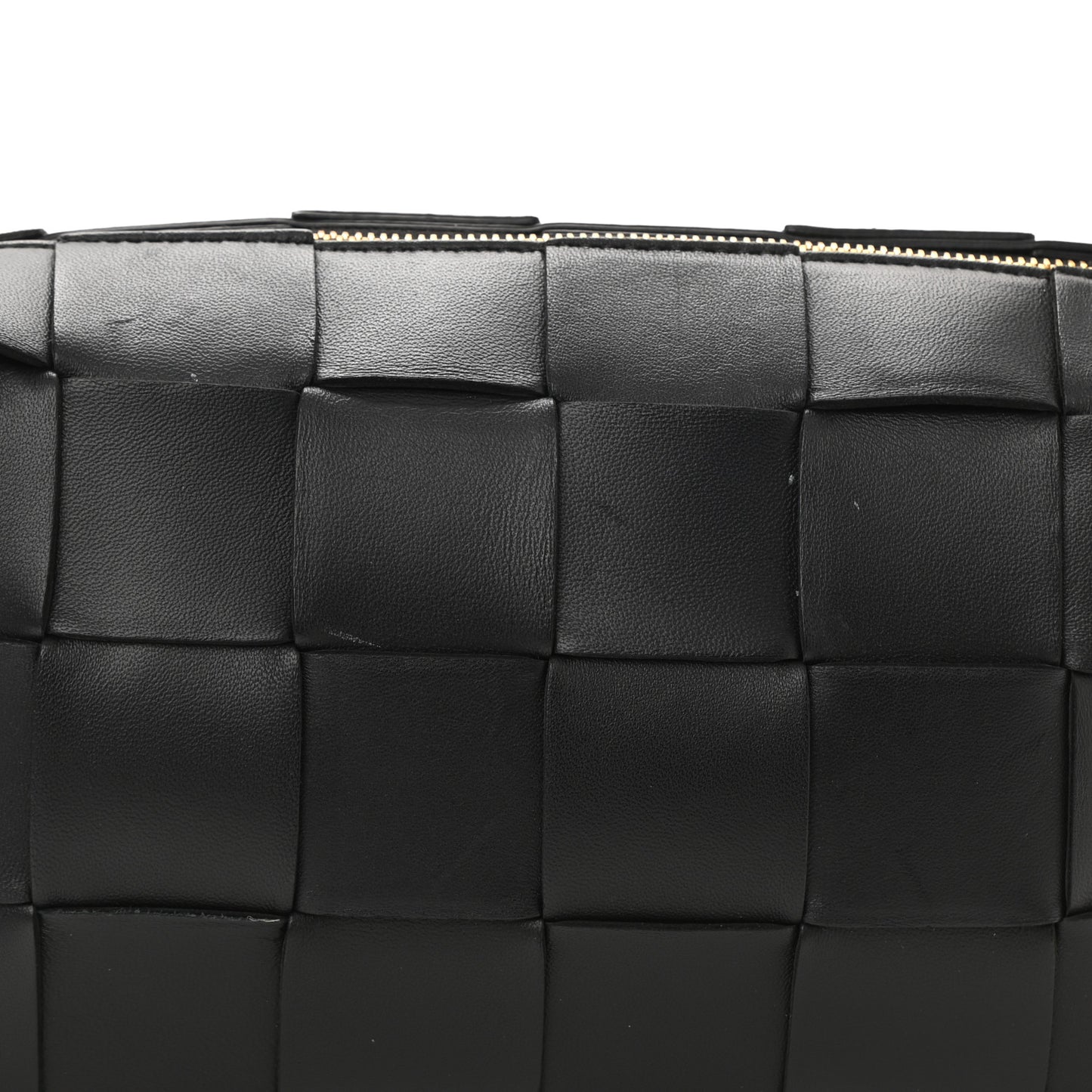 Lambskin Maxi Intrecciato Brick Cassette Bag Black