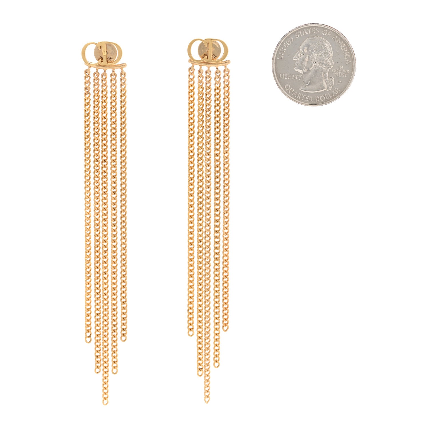 Christian Dior Danseuse Etolie Chain Drop Earrings Gold 2 of 5