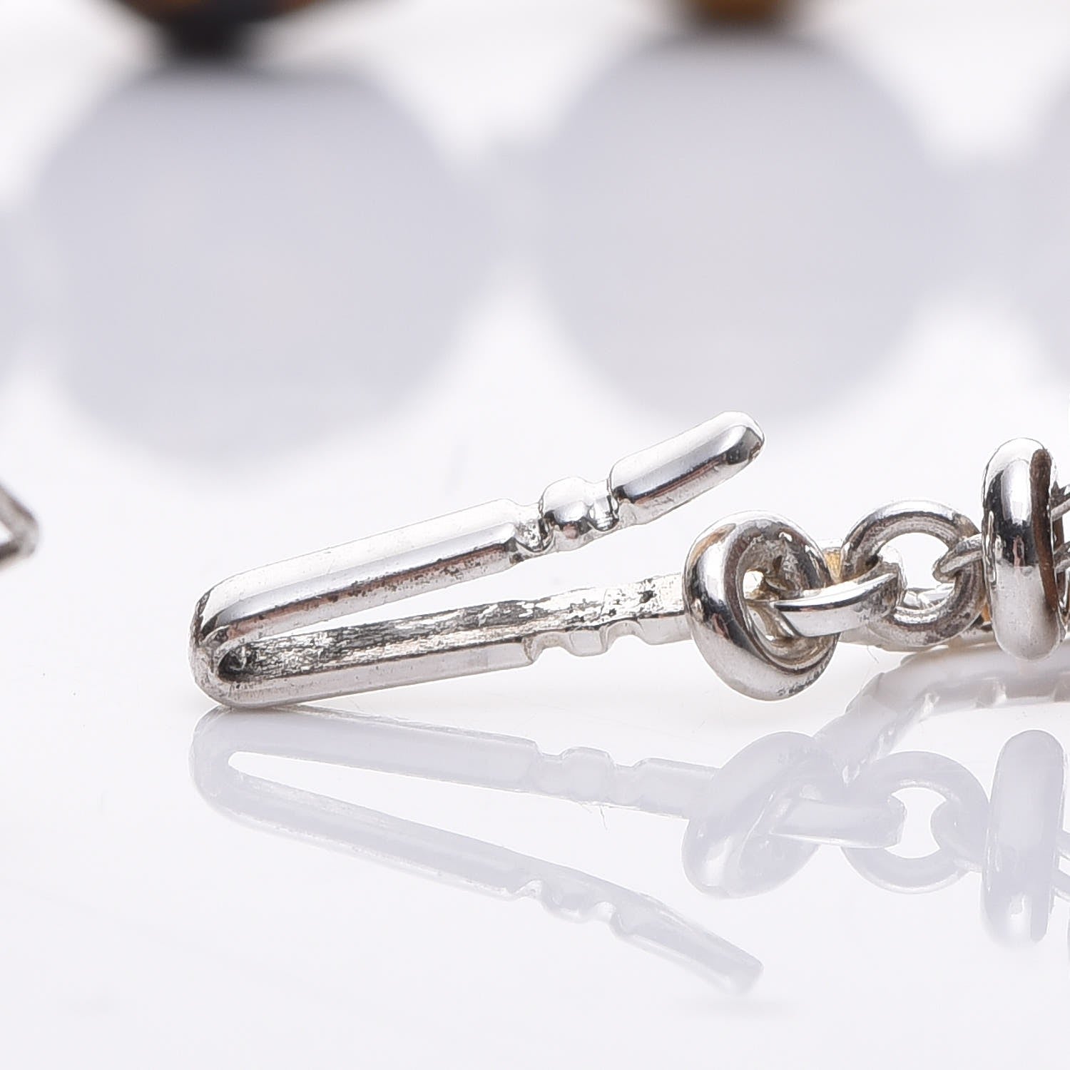 Gucci Sterling Silver Bamboo Tiger's Eye Beaded Bracelet 4 of 5