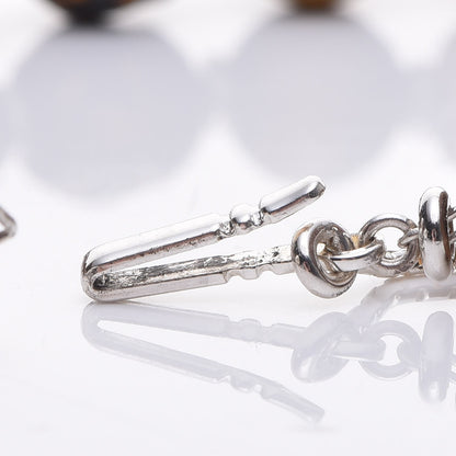 Gucci Sterling Silver Bamboo Tiger's Eye Beaded Bracelet 4 of 5