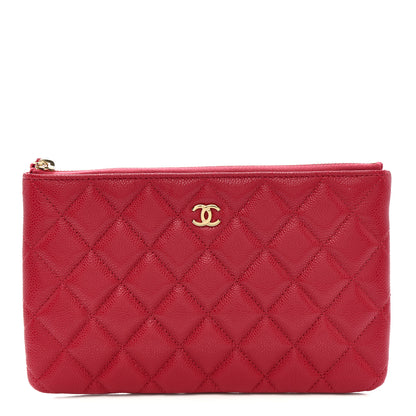 Chanel Caviar Quilted Small Zipped Pouch Pink 1 of 9