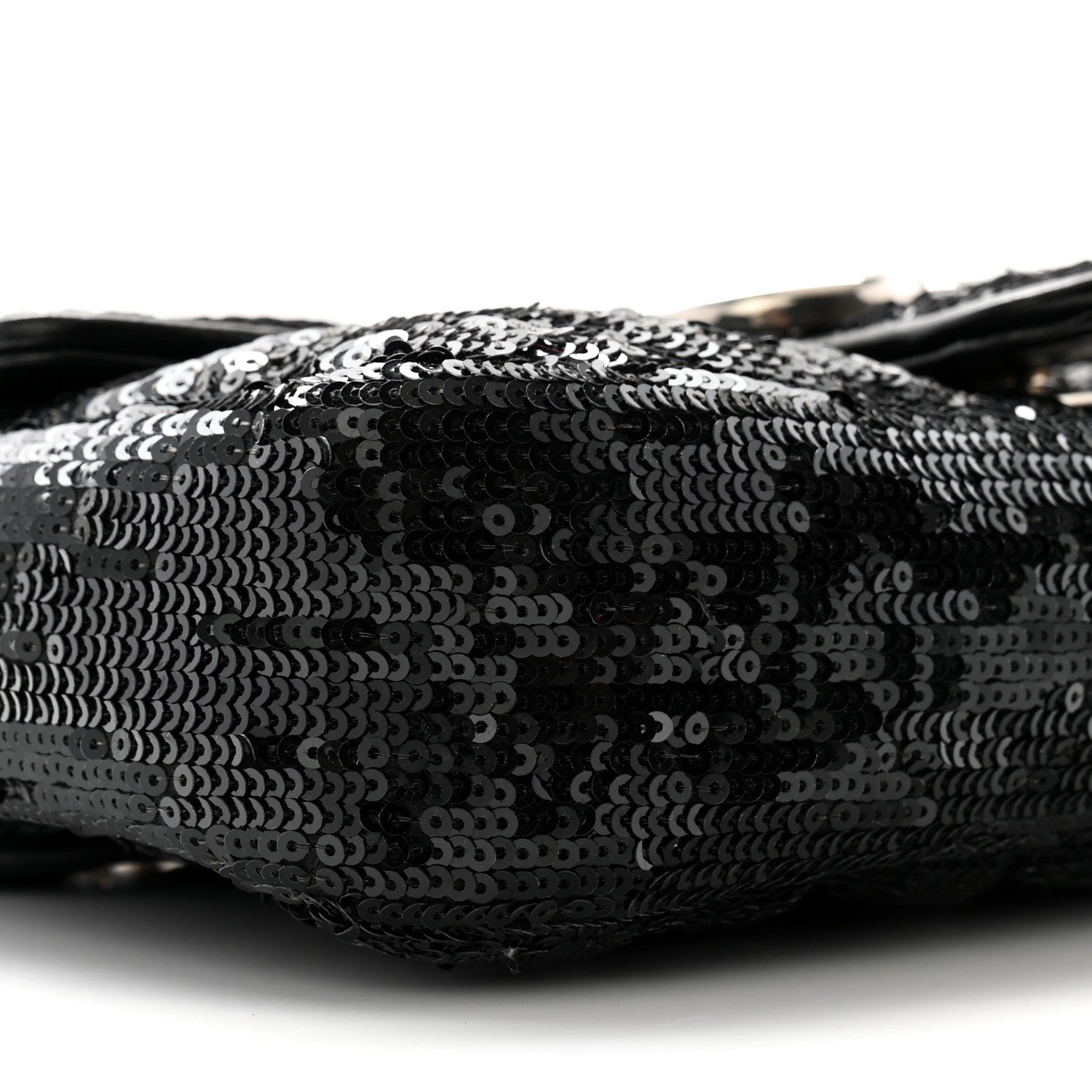 Gucci Sequin Matelasse Diagonal Mini GG Marmont Shoulder Bag Black 9 of 12