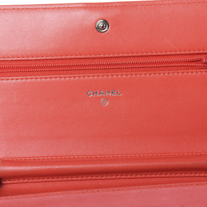 Chanel Lambskin Quilted Boy Wallet On Chain WOC Red 6 of 11