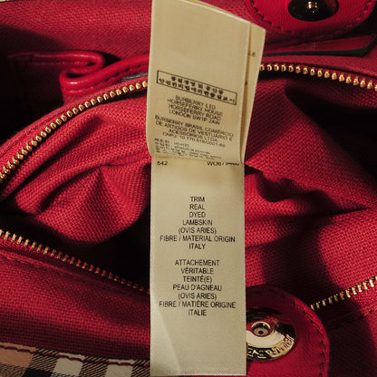 Burberry Haymarket Check Small Canterbury Tote Military Red 9 of 11