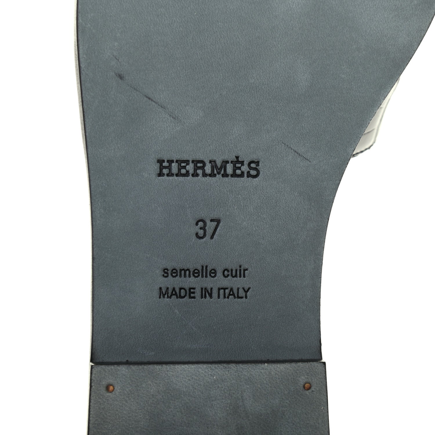 Hermes Shiny Alligator Oran Sandals 37 Black 6 of 8