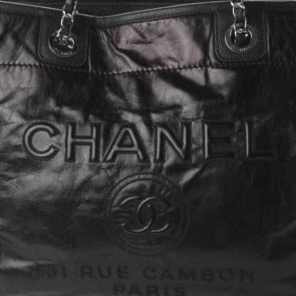 Chanel Glazed Calfskin Small Deauville Tote Black 10 of 11
