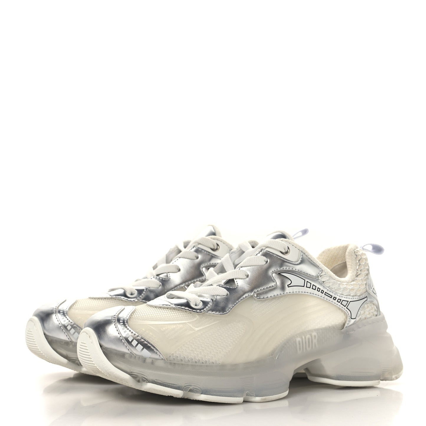 Matte Technical Fabric Mesh Dior Vibe Sneakers 39 White Silver