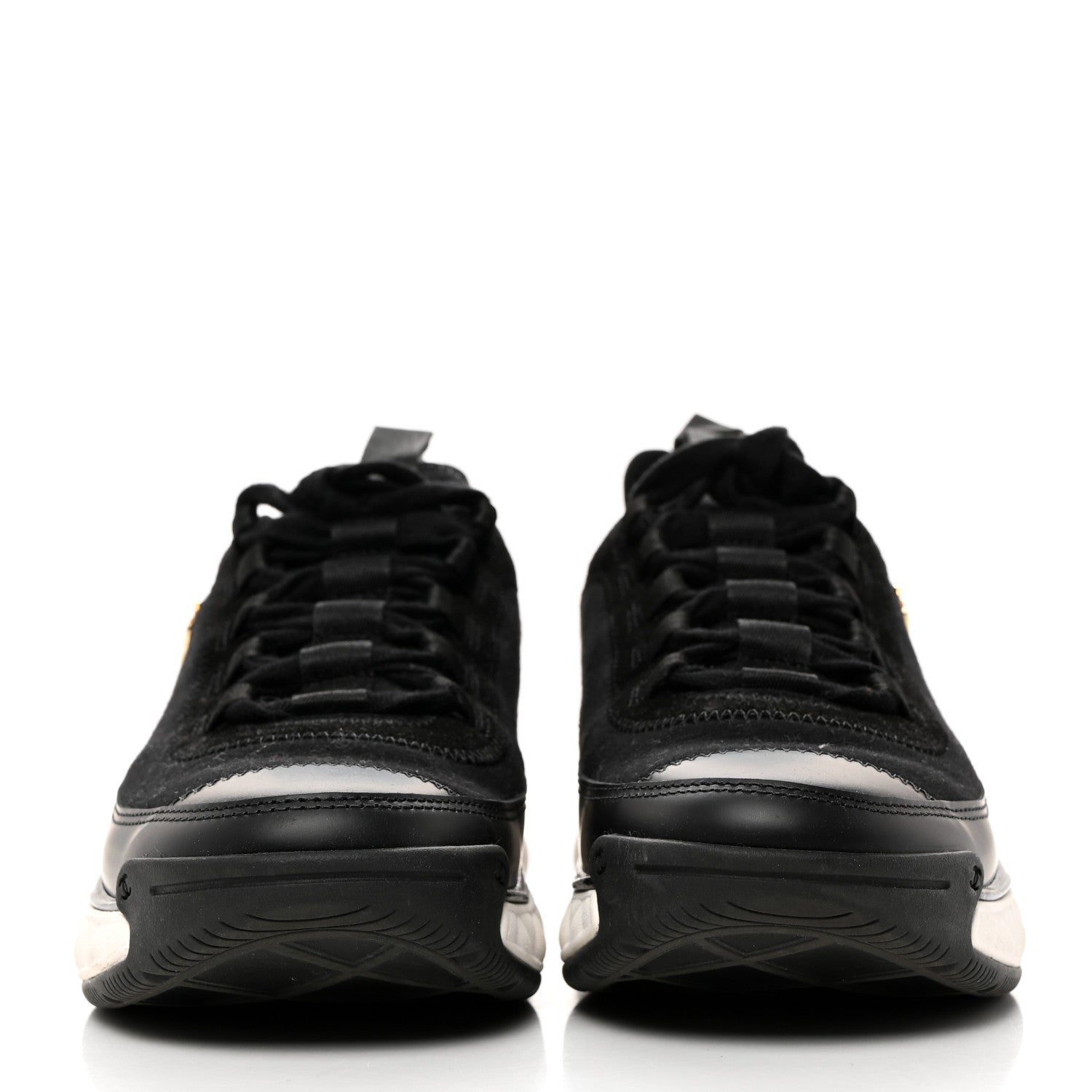 Chanel Velvet Calfskin Mixed Fibers CC Sneakers 36.5 Black 2 of 9