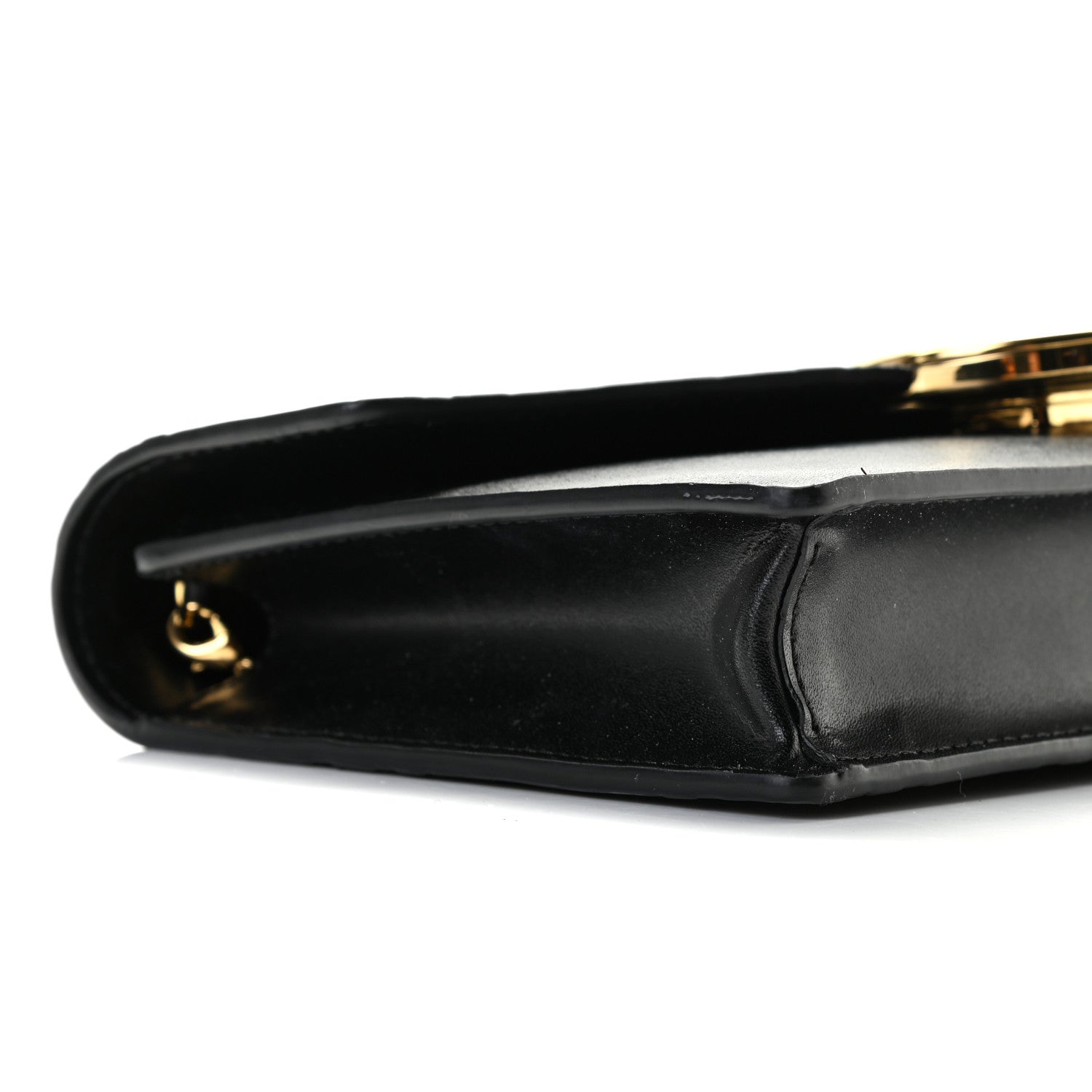 Fendi Vitello Liberty F is Fendi Bi-Color FF 1974 Embossed Medium Envelope Wallet On Chain Black Maya 5 of 9