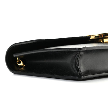 Fendi Vitello Liberty F is Fendi Bi-Color FF 1974 Embossed Medium Envelope Wallet On Chain Black Maya 5 of 9
