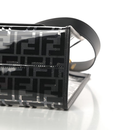 Fendi TPU FF Vitello Century Plexiglass Medium Runaway Shopper Tote Black 9 of 12