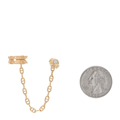 Hermes 18K Yellow Gold Chaine D'Ancre Calypso Left Single Climber Earring 2 of 5