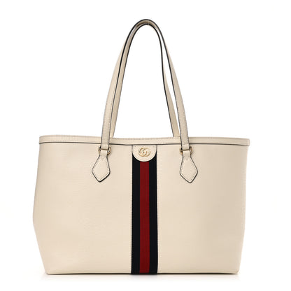 Gucci Textured Calfskin Web Ophidia Shopping Tote Ivory 1 of 10