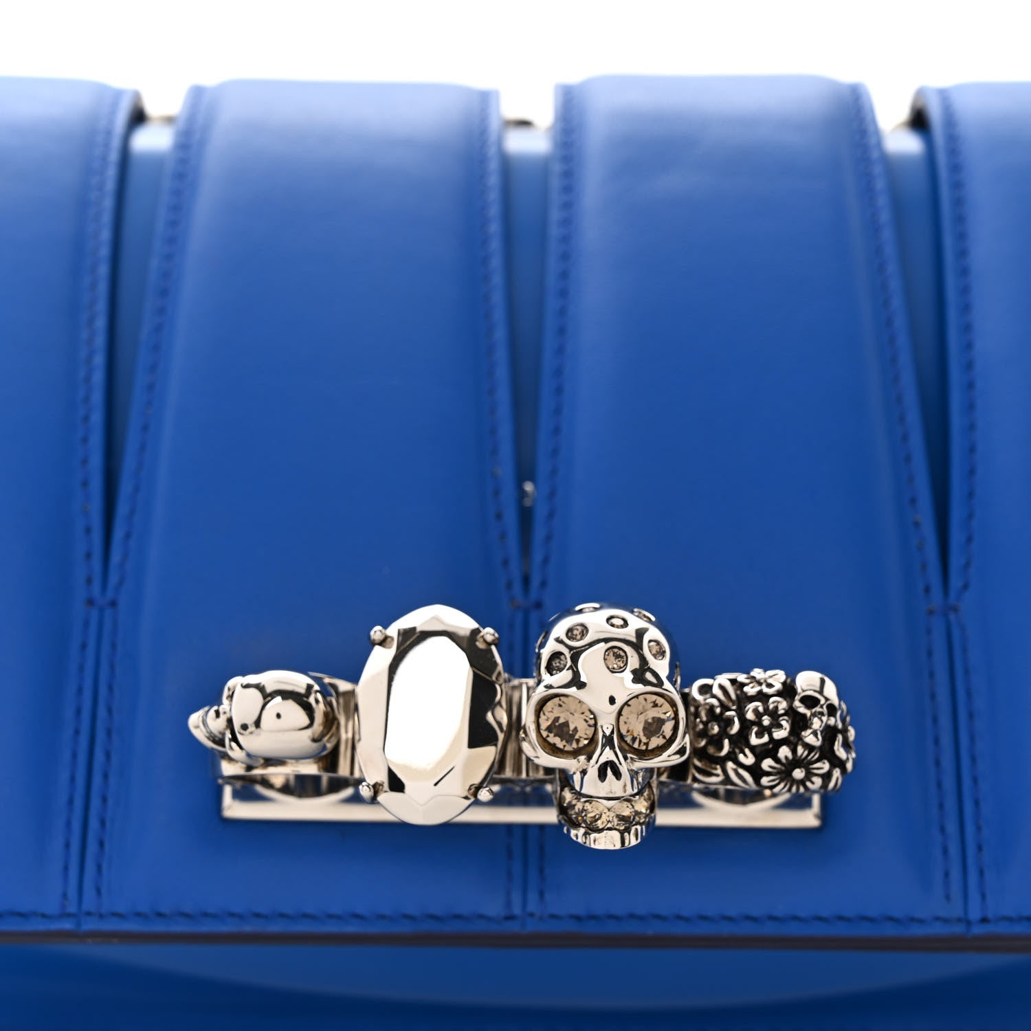 Alexander McQueen Calfskin Small Slash Bag Blue 11 of 11