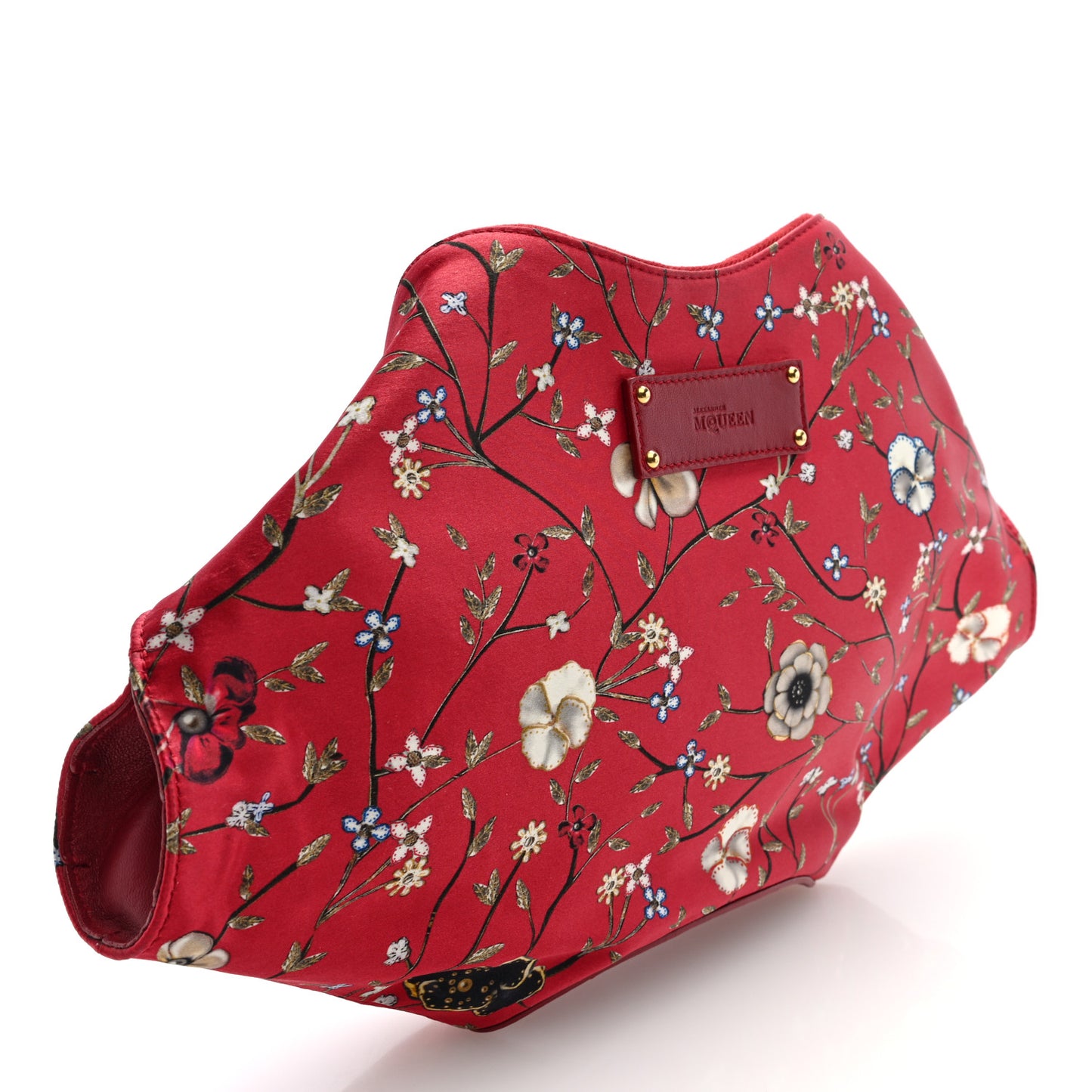 Silk Floral Print De Manta Clutch Red Multicolor