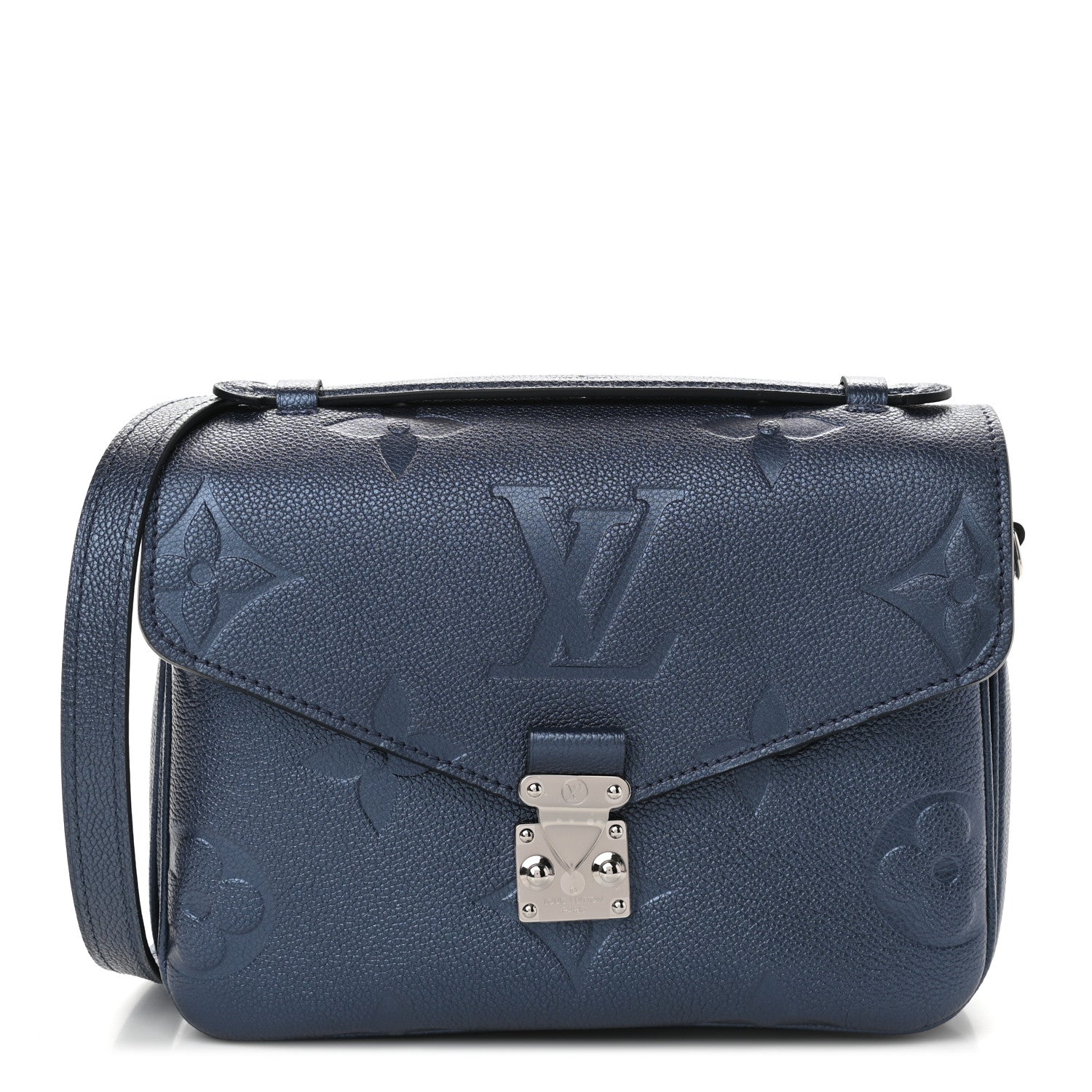 Louis Vuitton Metallic Empreinte Monogram Giant Pochette Metis Navy Nacre 1 of 8