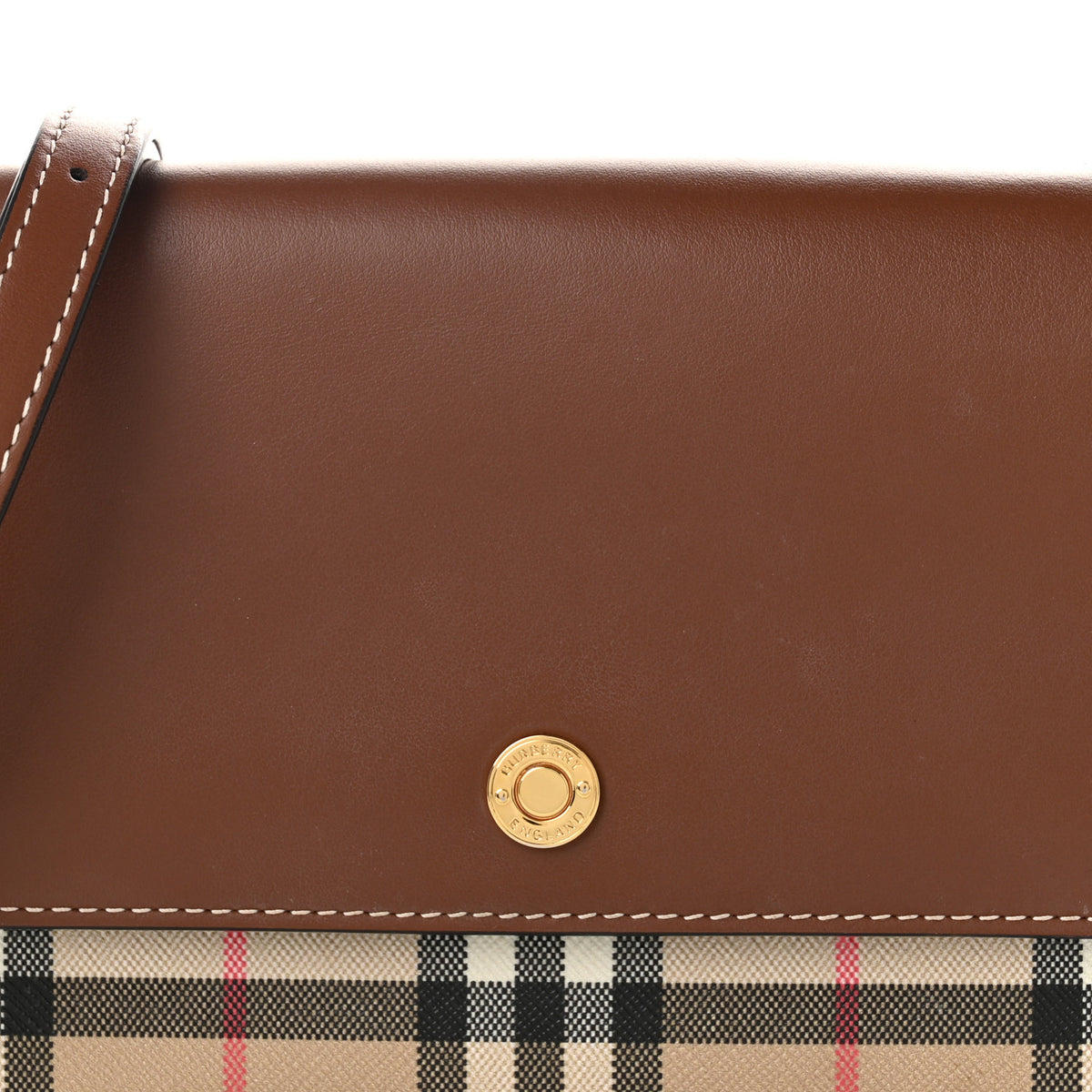 Burberry Calfskin Vintage Check New Hampshire Bag Archive Beige Tan 8 of 11