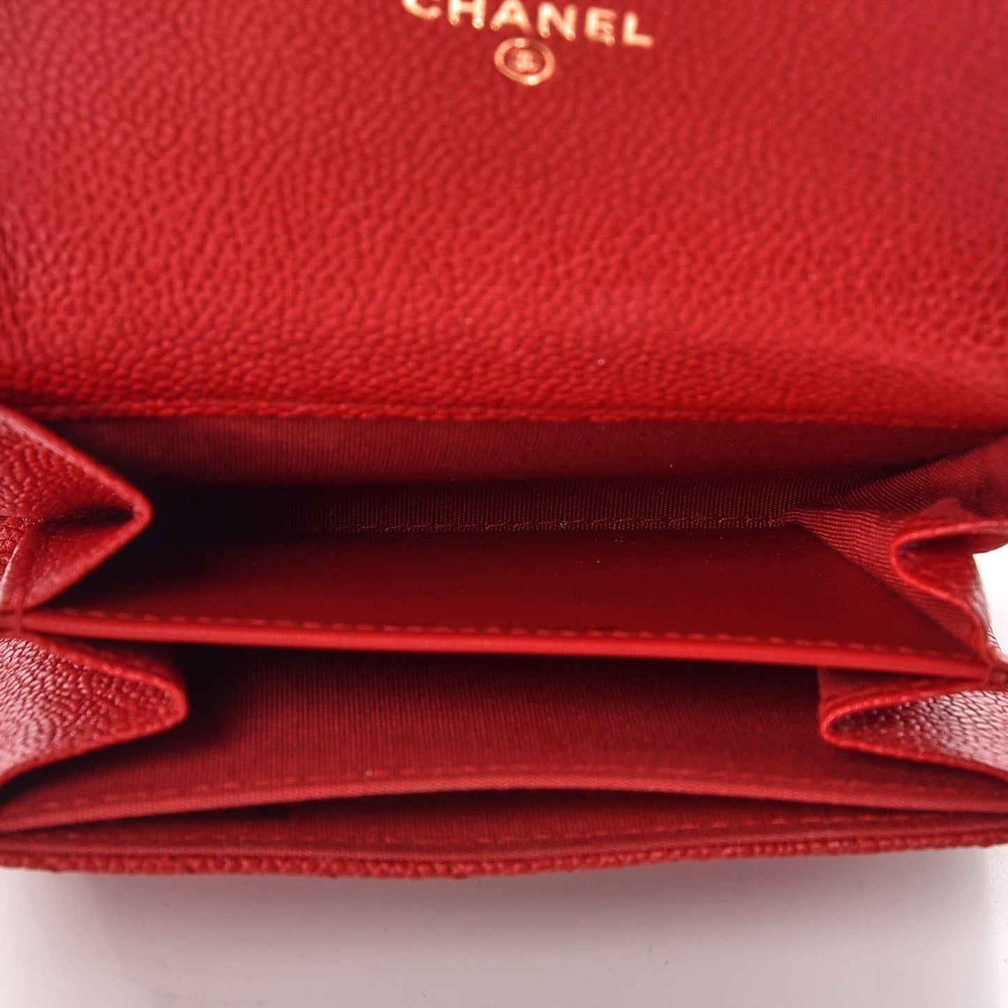 Caviar Chevron Quilted Boy Card Holder Wallet Dark Red