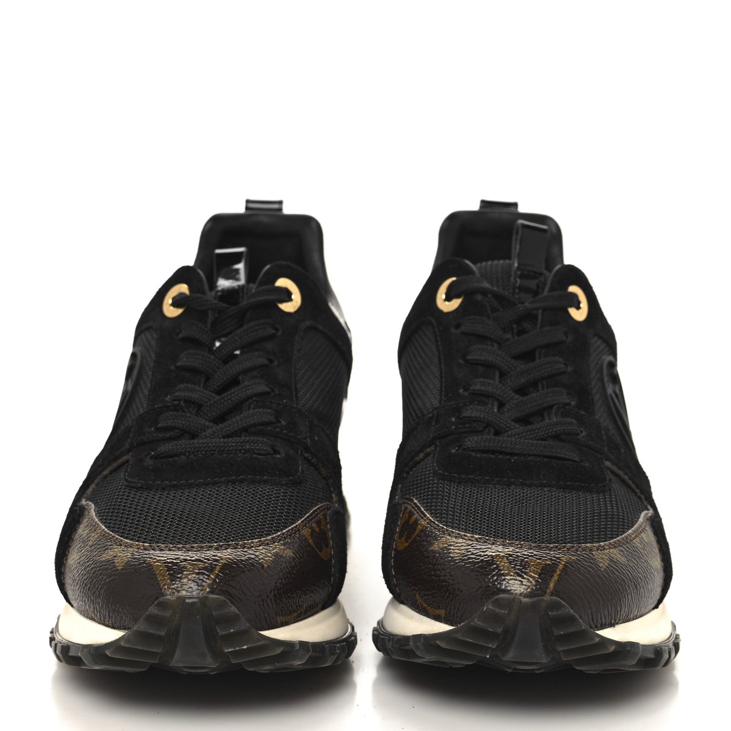 Louis Vuitton Suede Monogram Run Away Sneakers 36 Black 2 of 8