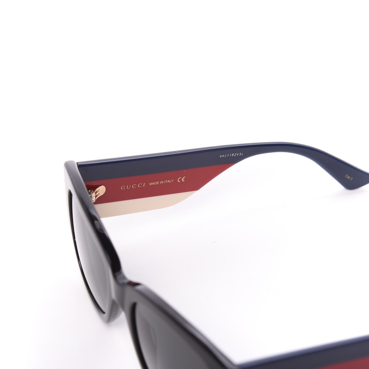 Gucci Acetate Web Oversized Frame Rectangle Sunglasses GG0276S Black Multicolor 6 of 9