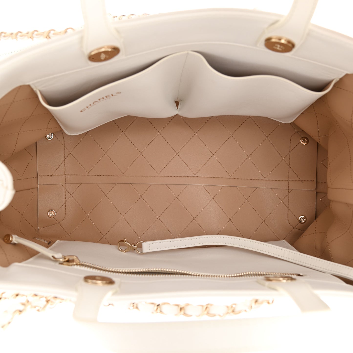 Calfskin Large Serial Shopper Tote White