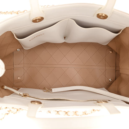 Chanel Calfskin Large Serial Shopper Tote White 5 of 10