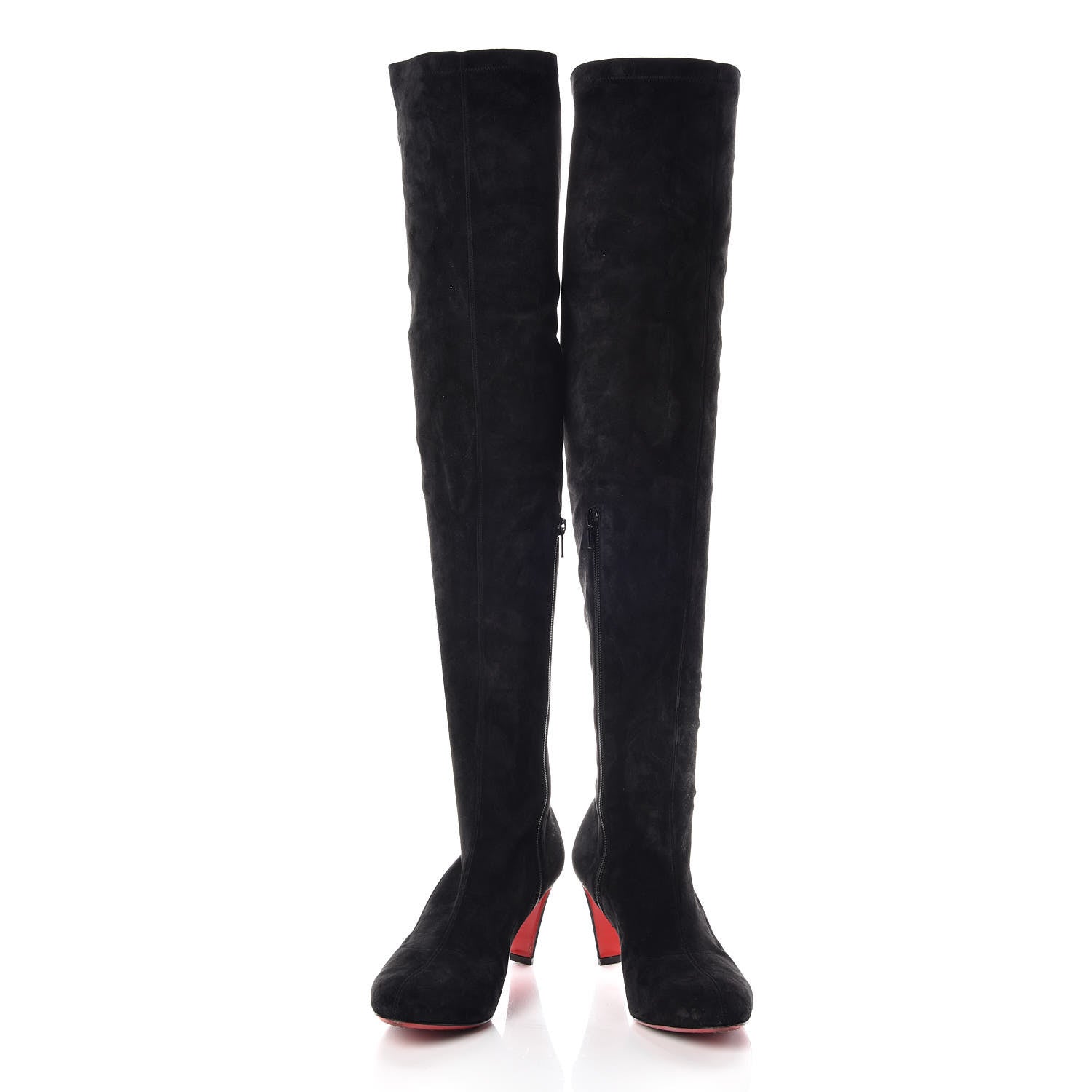 Christian Louboutin Veau Velours Alta Top 70 Over The Knee Boots 39 Black 4 of 15